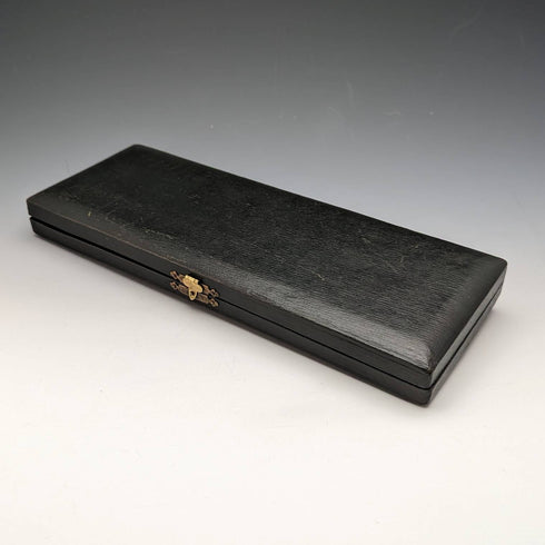 1909 年英國古董純銀手柄鞋拔鈕扣掛鉤套裝 J 和 R Griffin 盒